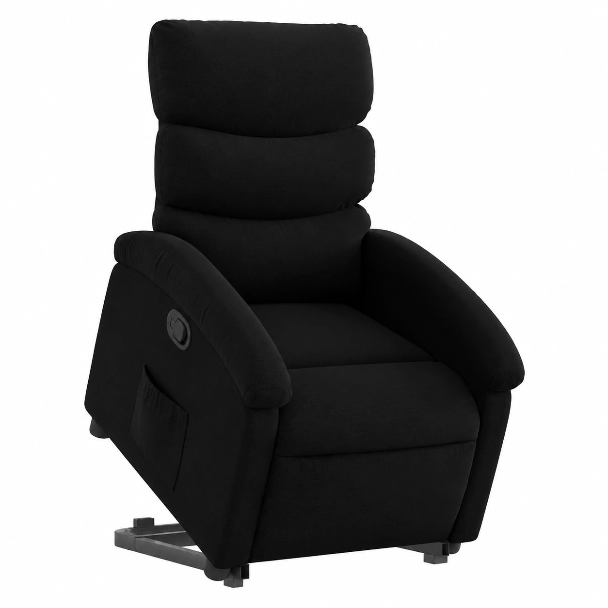 Fauteuil relax, en tissu, coloris noir, pour le salon