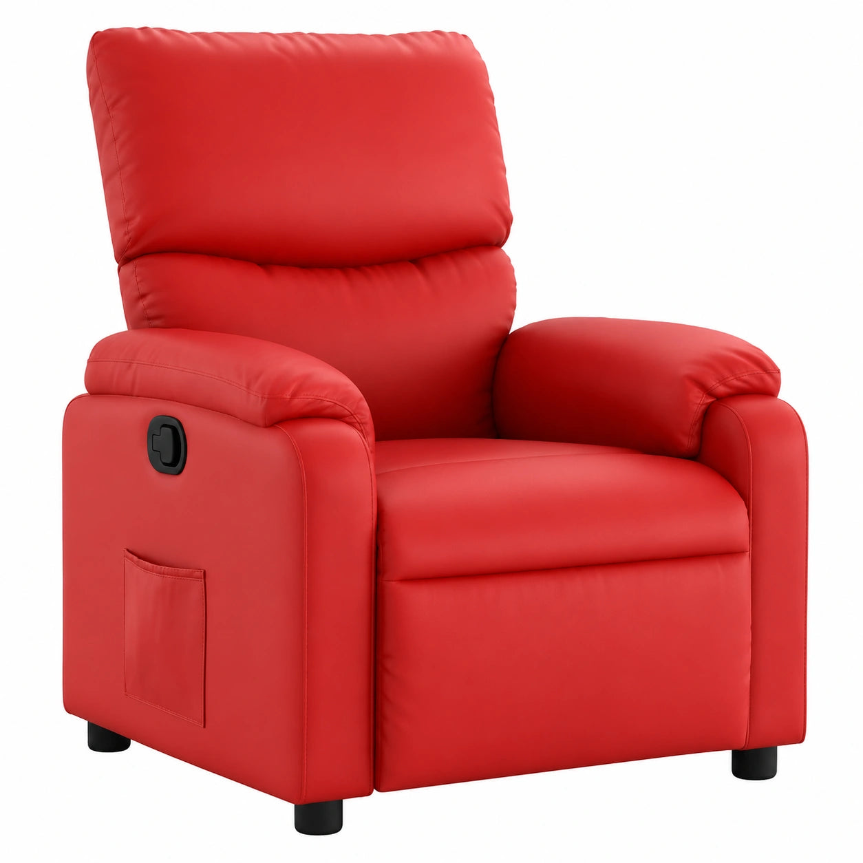 Fauteuil relax, en similicuir, coloris rouge, pour le salon