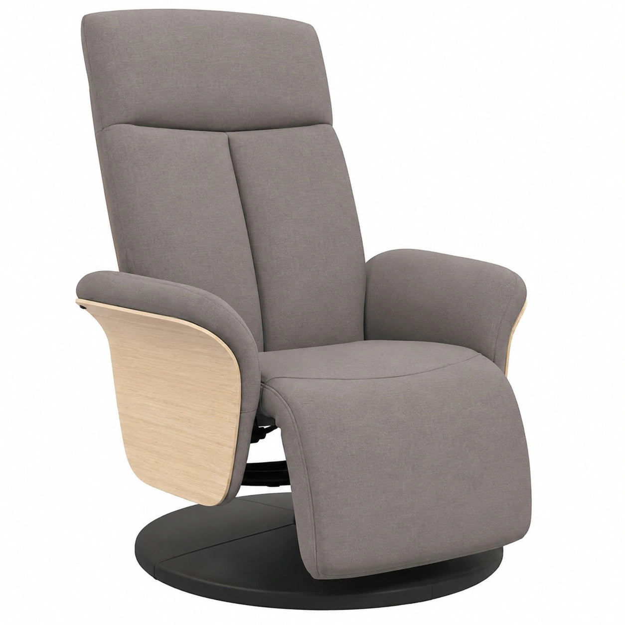 Fauteuil relax, en tissu, coloris taupe, pour le salon
