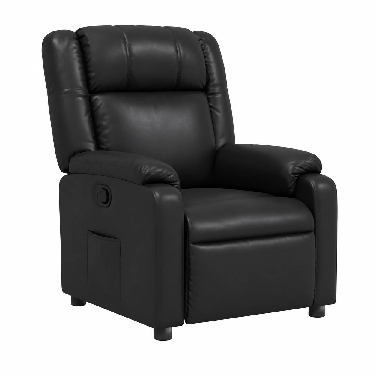 Fauteuil relax, en similicuir, coloris noir, pour le salon