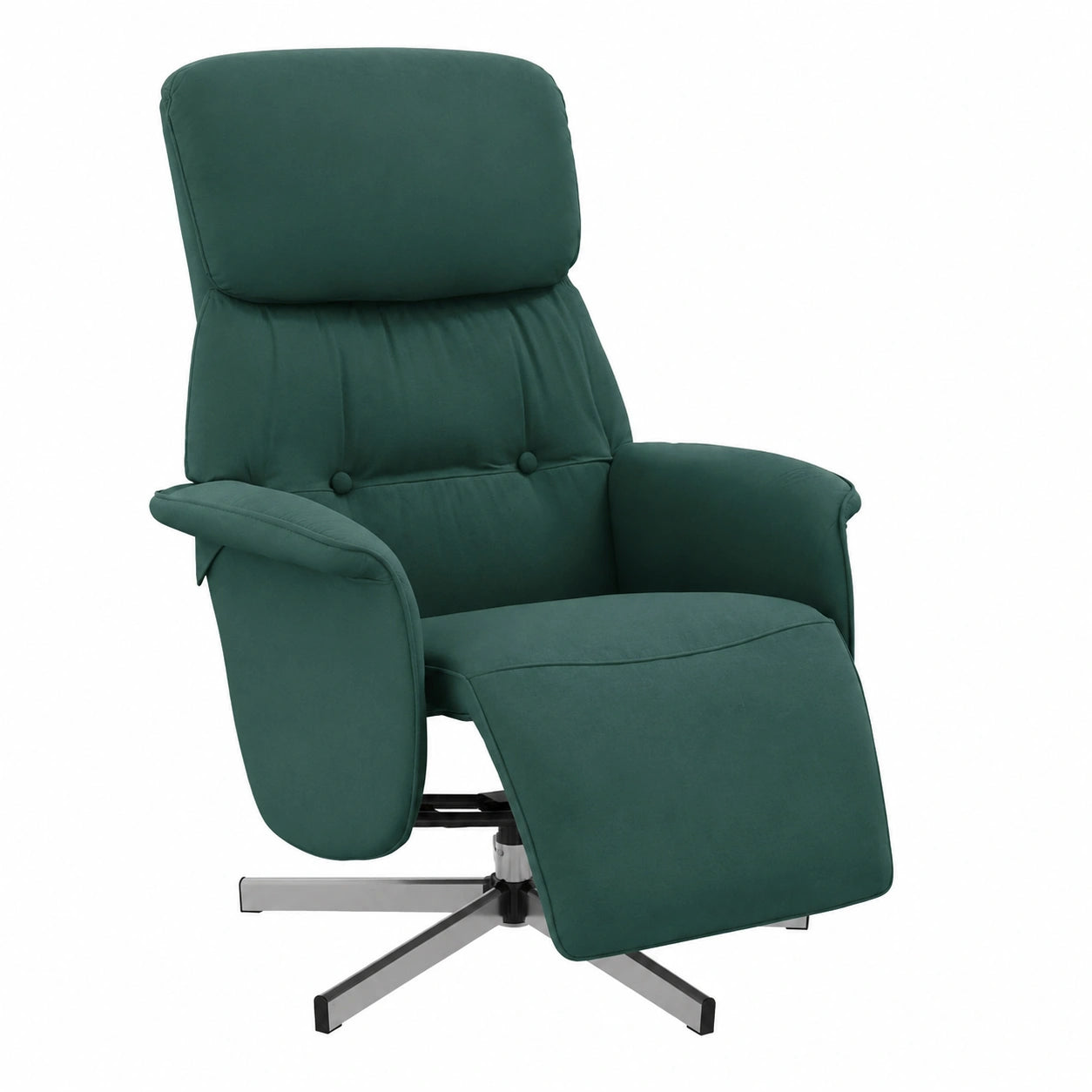 Fauteuil relax, en tissu, coloris vert, pour le salon