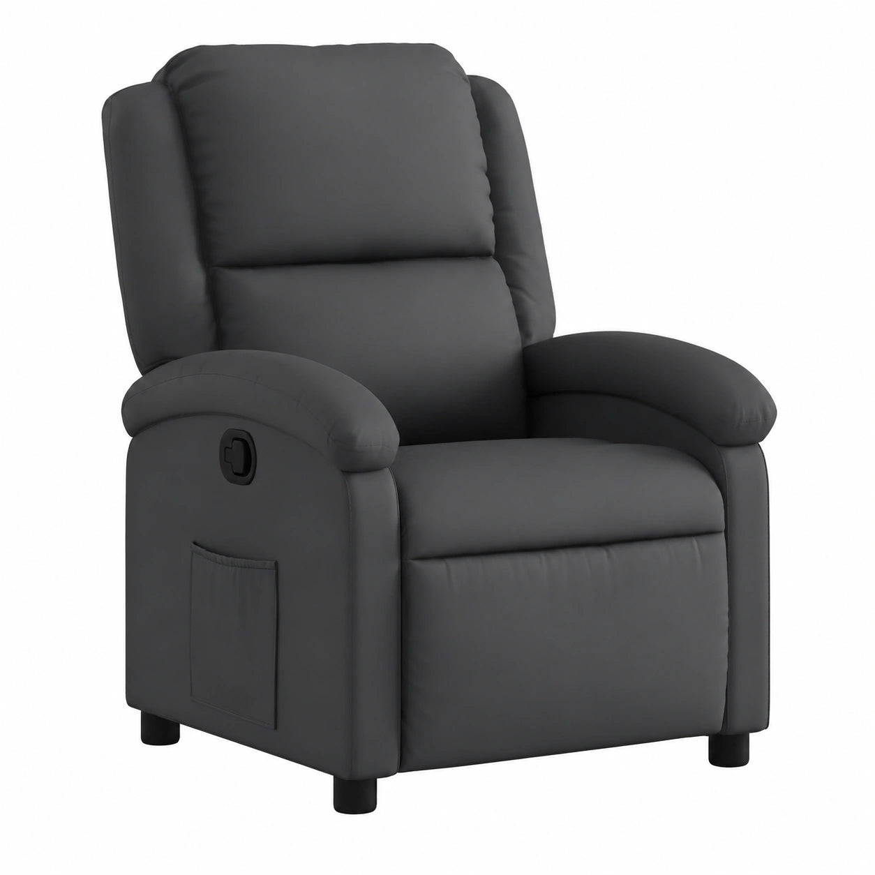 Fauteuil relax, réglable, en cuir, coloris noir, pour le salon