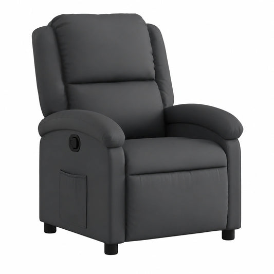 Fauteuil relax, réglable, en cuir, coloris noir, pour le salon