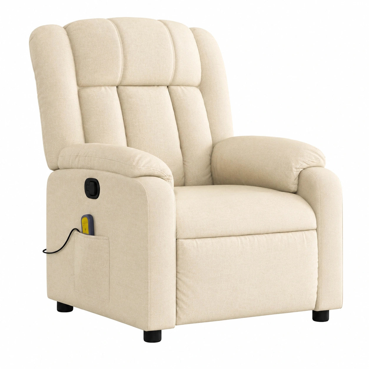 Fauteuil relax, en tissu, coloris crème, pour le salon