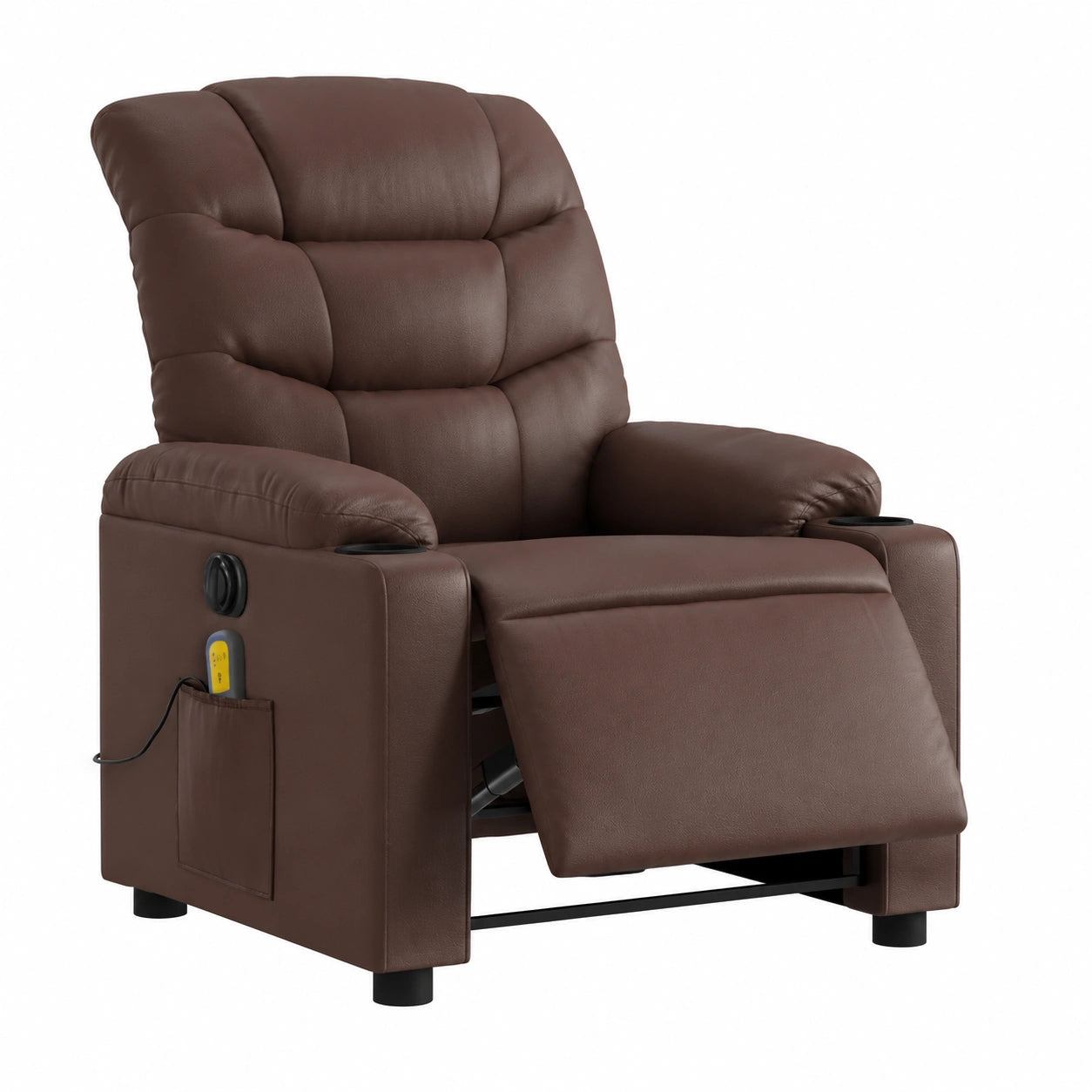 Fauteuil relax, en similicuir, coloris marron, pour le salon