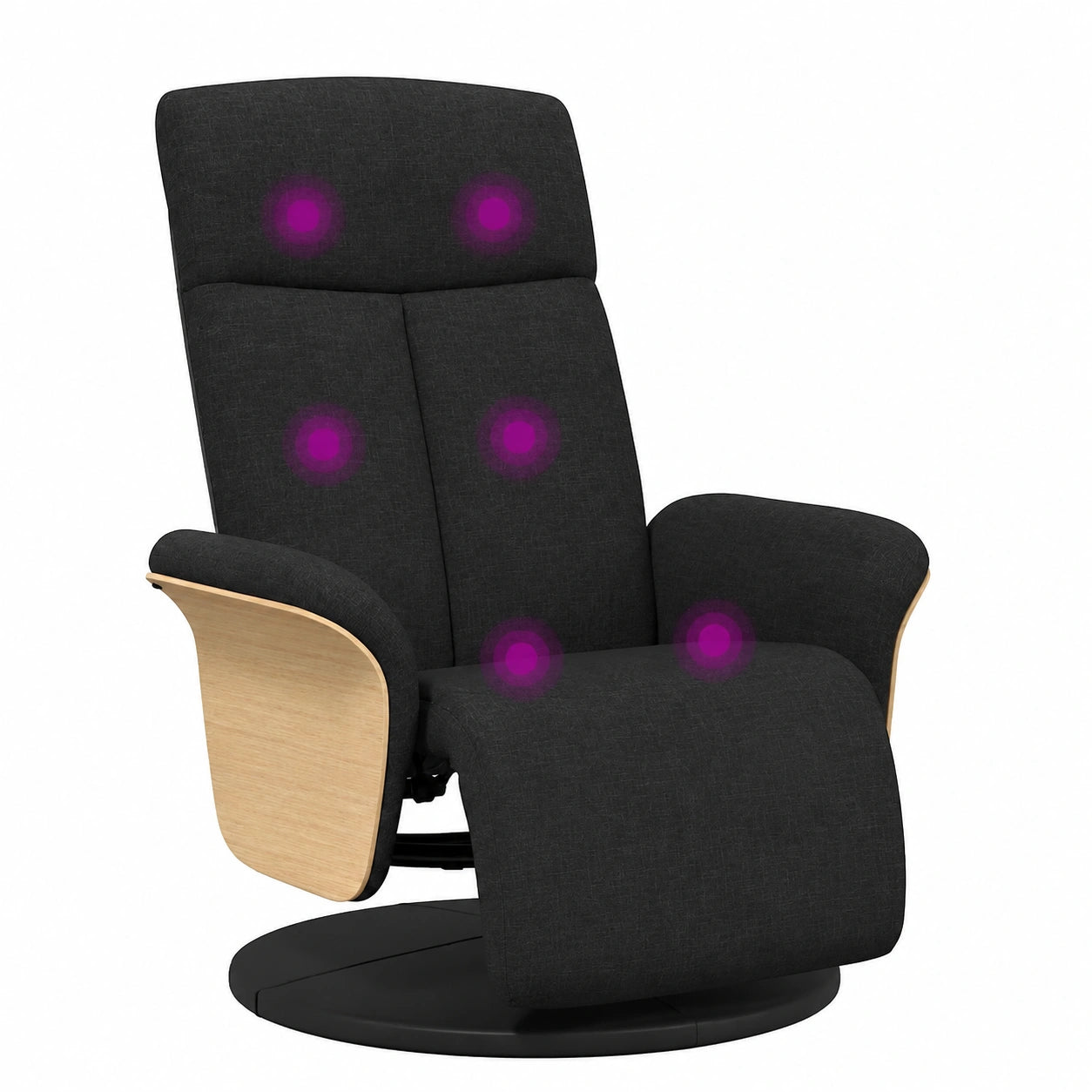 Fauteuil relax, en tissu, coloris noir, pour le salon