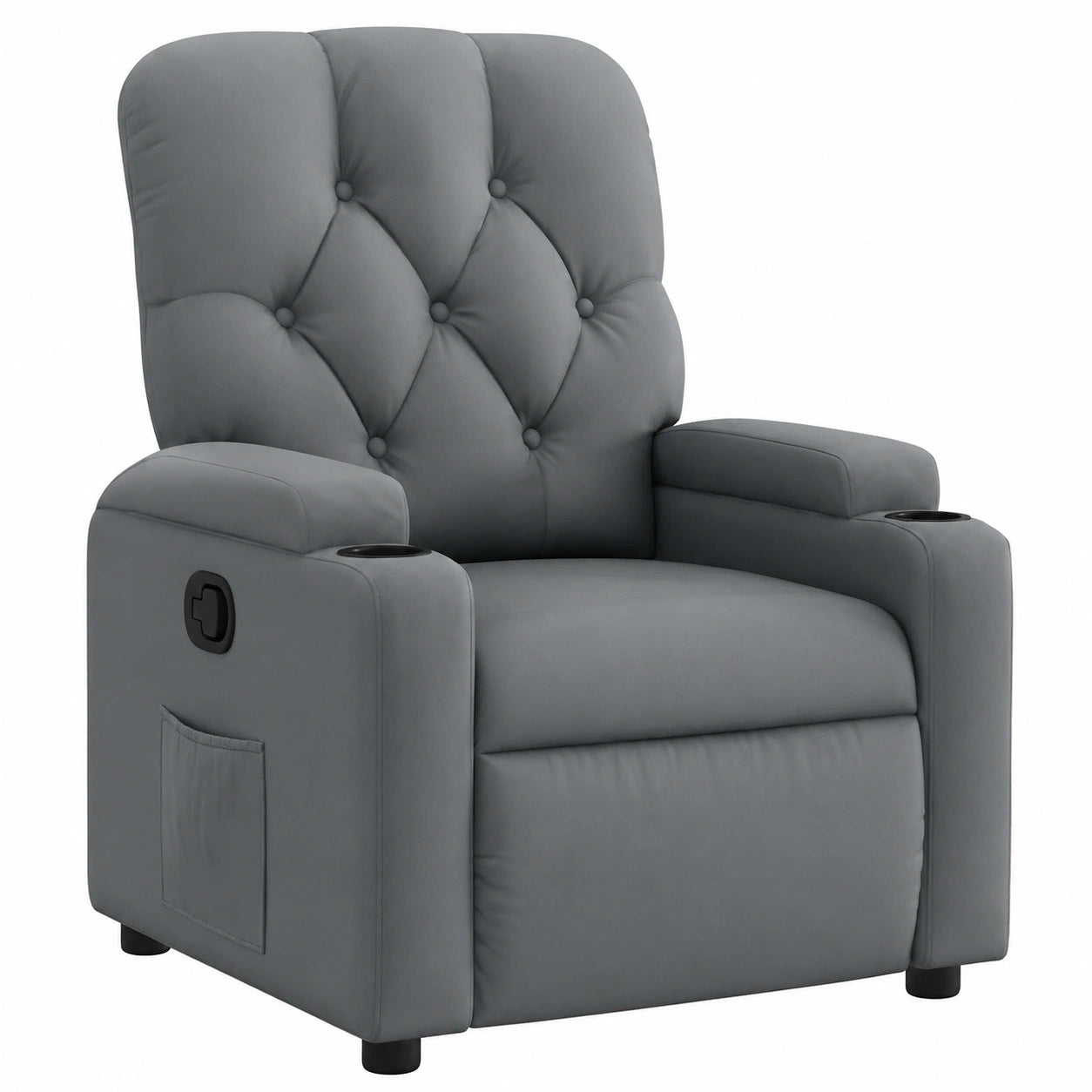 Fauteuil relax, en similicuir, coloris gris, pour le salon