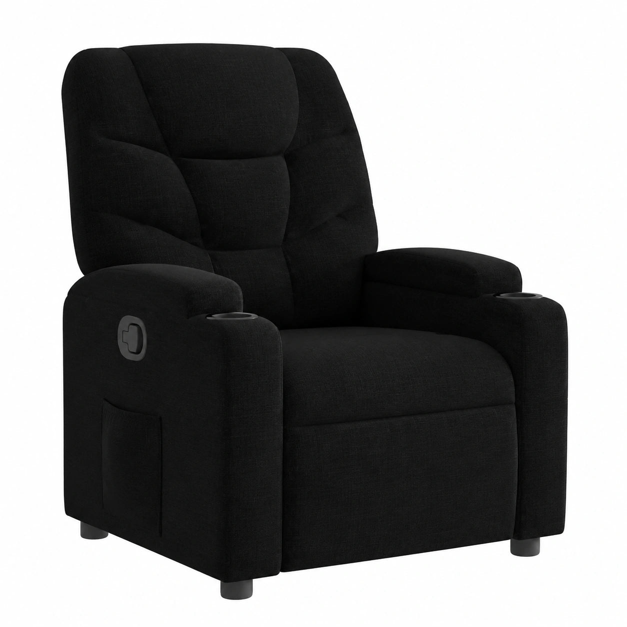 Fauteuil relax, en tissu, coloris noir, pour le salon