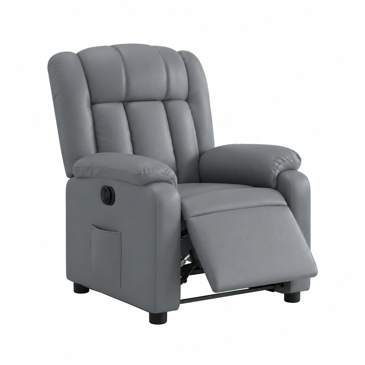 Fauteuil relax, en similicuir, coloris gris, pour le salon