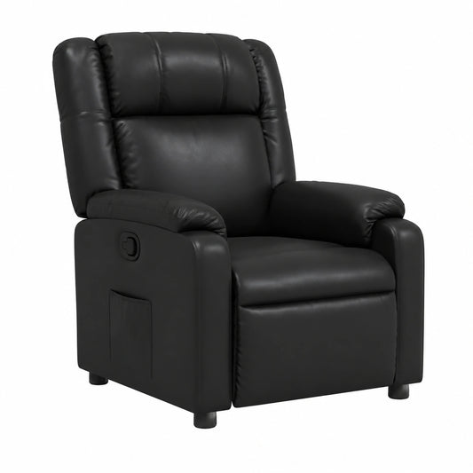 Fauteuil relax, en similicuir, coloris noir, pour le salon