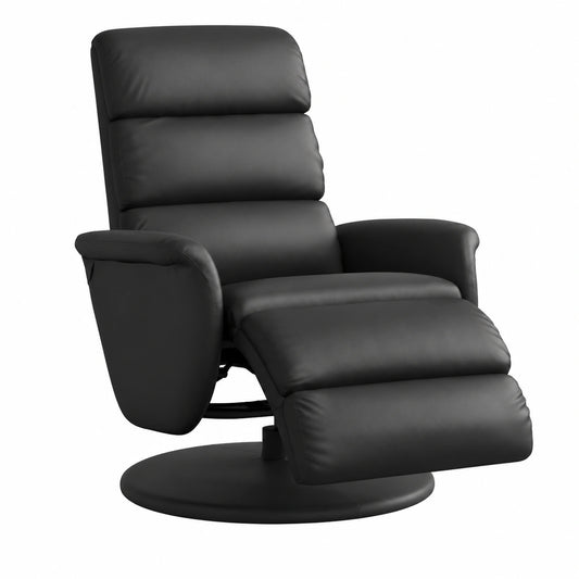 Fauteuil relax, en similicuir, coloris noir, pour le salon