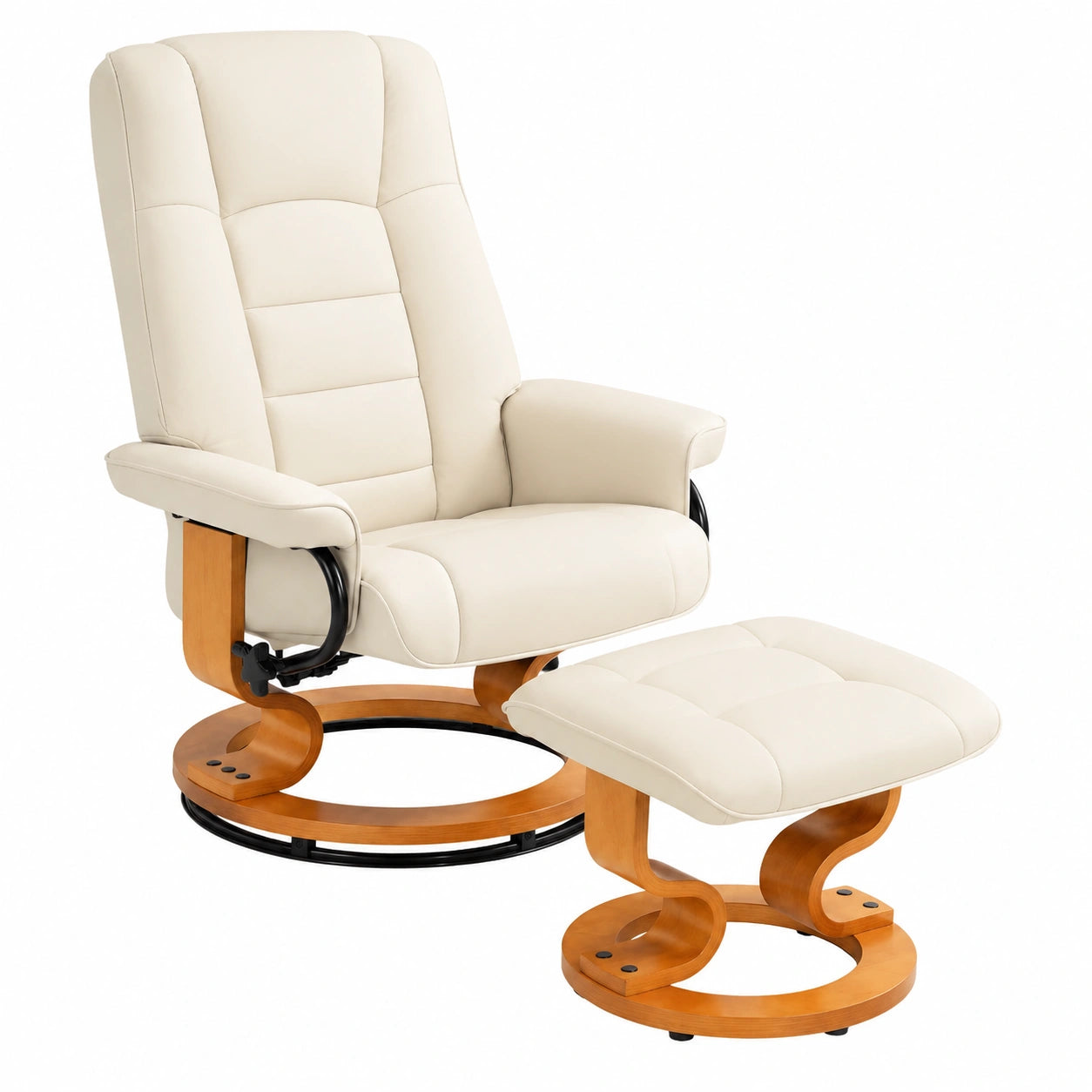 Fauteuil relax, pivotant, coloris crème, 76 x 85 x 104 cm, pour le salon