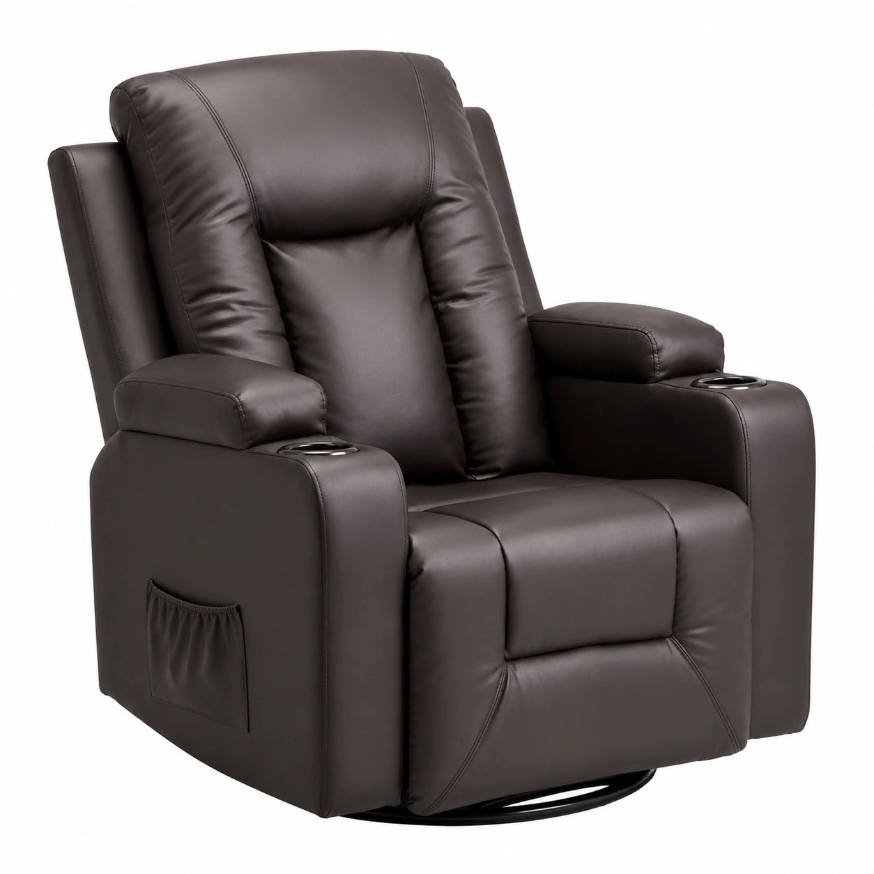 Fauteuil relax, pivotant, réglable, coloris brun, pour le salon