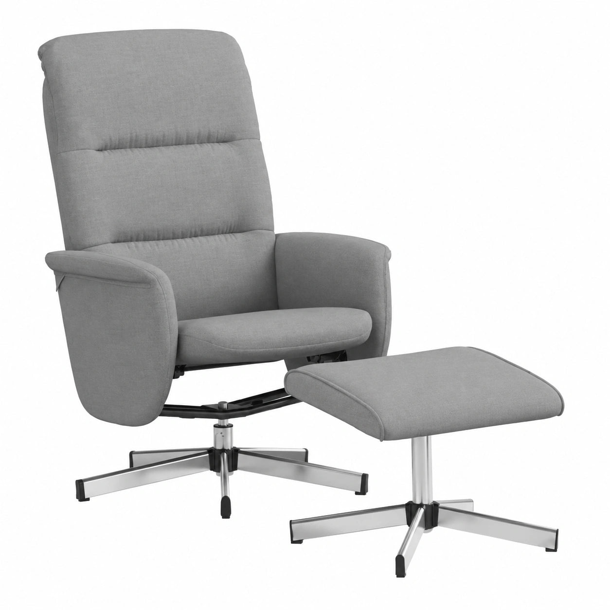 Fauteuil relax, en tissu, coloris gris, pour le salon