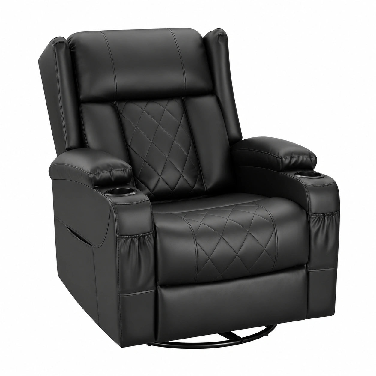Fauteuil relax, pivotant, coloris noir, pour le salon
