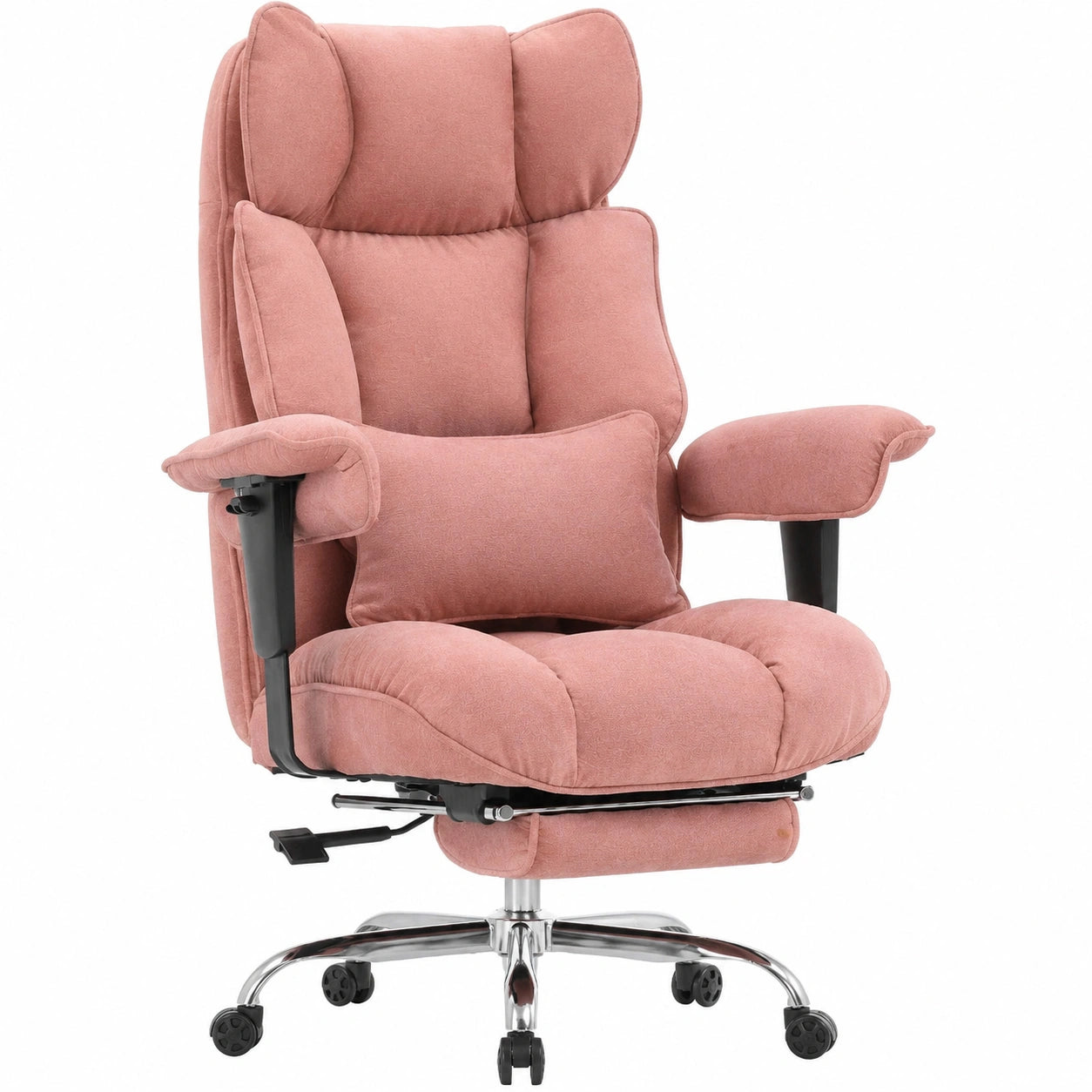 Bureau, rembourré, en tissu, coloris rose, pour l’espace de travail